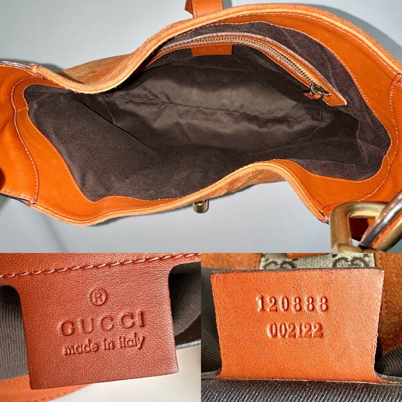 ✨GUCCI Suede Priston Lock Small Jackie O Hobo Shoulder Bag Burnt Orange - Picture 10 of 15